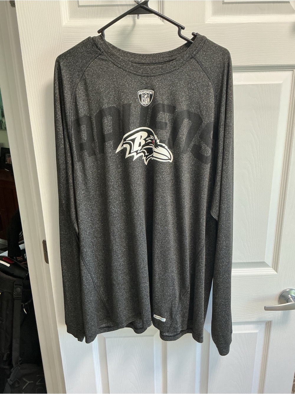 Reebok Baltimore Ravens Long-Sleeve Performance Shirt - Black/Gray